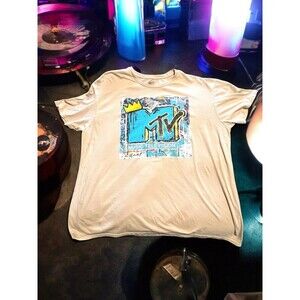 MTV Music Television T-Shirt Tan 2XL Retro Vintage 1980s Vibes Throwback Logo